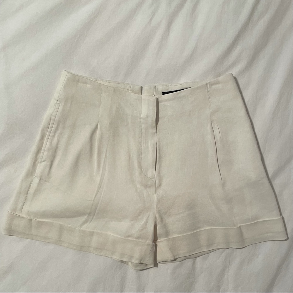 rag & bone high waisted linen shorts